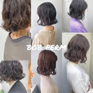 パーマ ボブパーマコテ巻き風 パーマNo1深江秀平のヘアスタイル