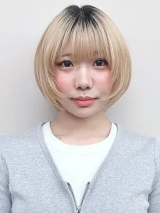 ショート パーマ ボブ/ゆるふわ ボブパーマ/とういのヘアスタイル