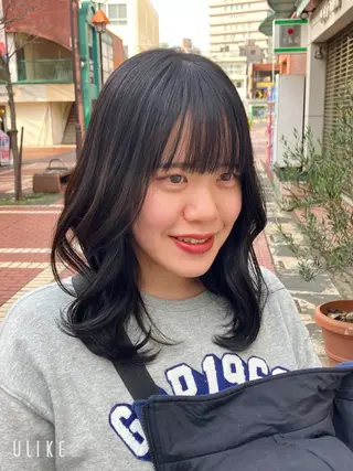セミロング 阿部 雲母のヘアスタイル