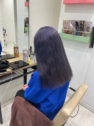 セミロング カラー 韓国ハイレイヤー ハッシュカット特化のヘアスタイル