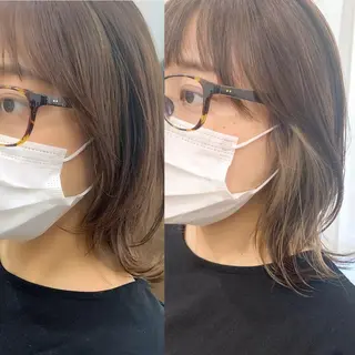 セミロング カラー パーマ ヘアアレンジ メンズ キッズ ネイル マツエク・マツパ アイブロウ 似合せレイヤー/ 柔らか透明感カラーのヘアスタイル