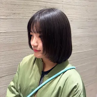 ミディアム NATSUNO ✮ボブ/縮毛矯正のヘアスタイル