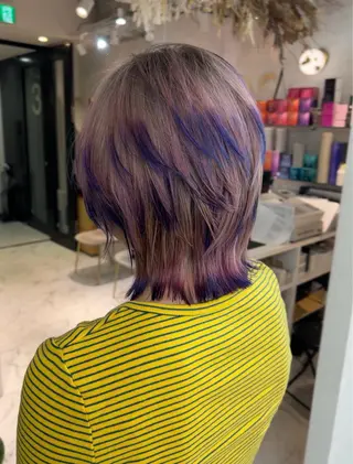 ショート ブリーチ/ウルフ ハッシュカット/石山のヘアスタイル