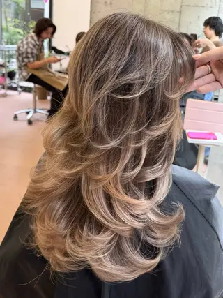 ロング レイヤーカットモデル 募集/藤原一真のヘアスタイル