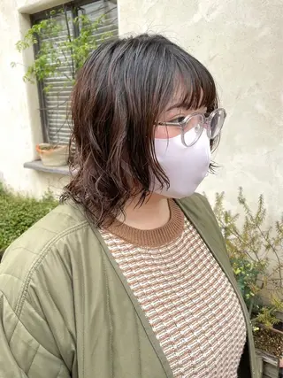ミディアム パーマ 髪質改善 縮毛矯正/ レイヤー/銀座/本木のヘアスタイル