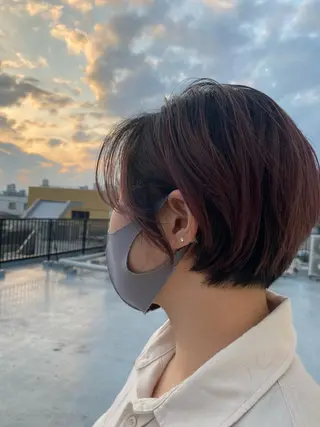 ショート カラー ケアストレート ハナシロミサキのヘアスタイル