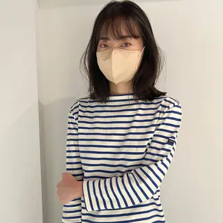 ミディアム io濱川 遥のヘアスタイル
