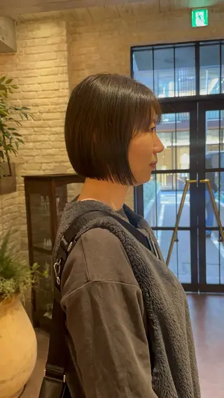 ミディアム 縮毛矯正・ボブ 福島立也のヘアスタイル