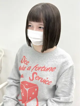 ショート カラー ヘアアレンジ 縮毛矯正🤍 ボブ/ HIKARIのヘアスタイル