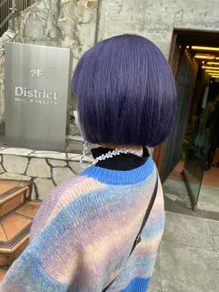 ミディアム カラー ヘアアレンジ 韓国レイヤーカット/ 儚げカラーチナツのヘアスタイル