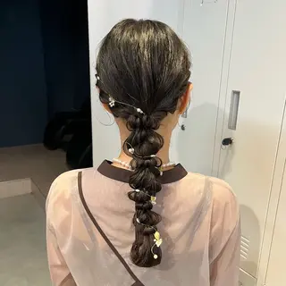 セミロング ヘアアレンジ 🌷レイヤーカット/ フルキシオリ🌷のヘアスタイル