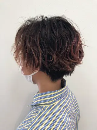 ショート カラー パーマ ヘアアレンジ メンズ ❣️倉敷❣️美髪 カラー能登一成のヘアスタイル