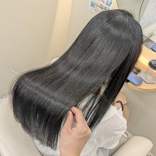 ロング 🌻 銀座水素ケア 🌻 只腰 花のヘアスタイル