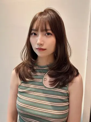 ミディアム 銀座/韓国レイヤー/ 艶カラー🍓原田侑依のヘアスタイル