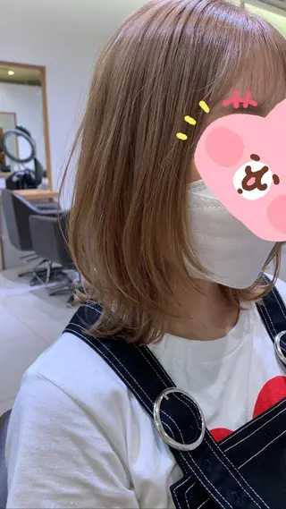 ミディアム カラー ARMONY秋山輝也 コテ巻き風パーマ特化のヘアスタイル