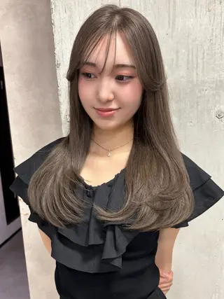 ロング カラー 🖤顔まわり 盛れヘア⟡アズサ🖤のヘアスタイル