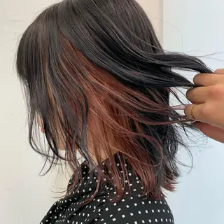 ミディアム カラー 川上 紗也加のヘアスタイル