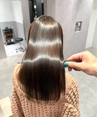 ロング カラー パーマ ヘアアレンジ 縮毛矯正/髪質改善/ ブリーチ毛/木元渓太のヘアスタイル