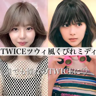 セミロング カラー 顔周り特化/韓国ヘア /レイヤー/吉野幸大のヘアスタイル