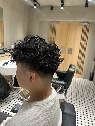 ミディアム メンズ 【明大前フェード/ メンズパーマ/岳】のヘアスタイル