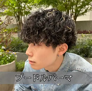 ショート カラー パーマ ヘアアレンジ メンズ 亀井隆汰/メンズ専門 パーマ/フェード可のヘアスタイル