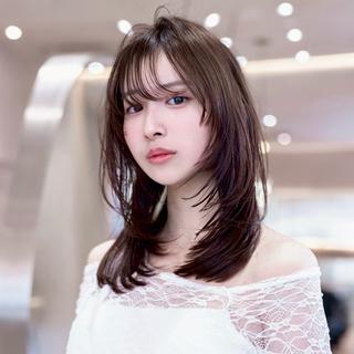 ロング カラー 韓国レイヤー× 透明感暗髪/nanoのヘアスタイル