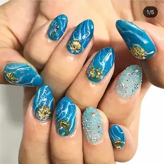 ネイル 渋谷／チップ長さ出し 👑アプレgel-xのネイルデザイン