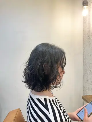 ミディアム パーマ よこもり あいのヘアスタイル
