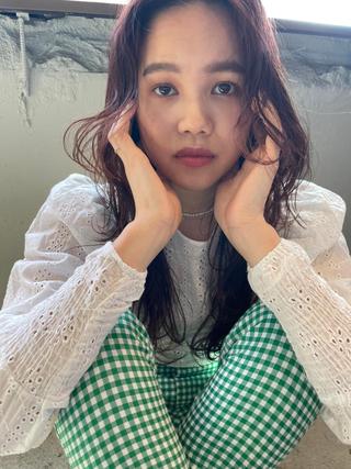 ミディアム カラー パーマ 💝髪質改善💝_ chlom🌸春🌸のヘアスタイル