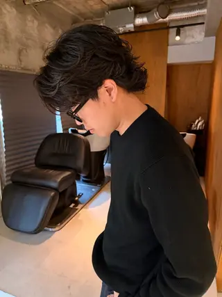 ミディアム カラー パーマ メンズ メンズ特化 しゅうへいのヘアスタイル