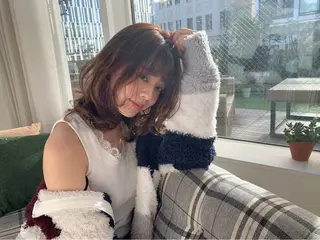 ミディアム カラー パーマ ヘアアレンジ 髪質改善/韓国風 レイヤー/田村祐樹のヘアスタイル