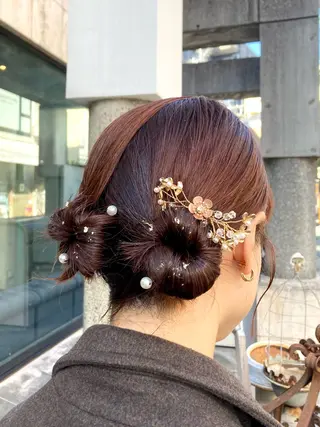 ミディアム カラー パーマ ヘアアレンジ ✂️ボブ/レイヤー /艶カラー🌷喜美花のヘアスタイル