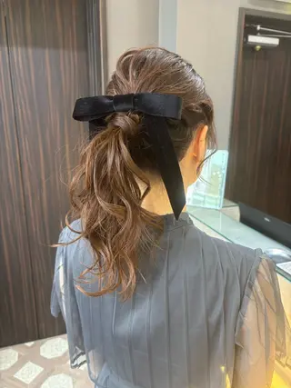 セミロング ヘアアレンジ jill by gisel＿のヘアスタイル