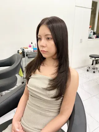 ロング カラー パーマ ヘアアレンジ メンズ 上品＆韓国風 🥀海心🥀のヘアスタイル