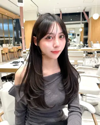 ロング カラー 🇰🇷韓国風くびれ ヘア🇰🇷中村優大のヘアスタイル
