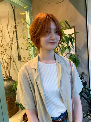 ショート カラー メンズカットパーマ/ ブリーチ高柳将太のヘアスタイル