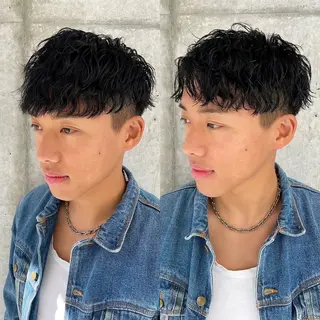 ショート カラー パーマ ヘアアレンジ メンズ 亀井隆汰/メンズ専門 パーマ/フェード可のヘアスタイル
