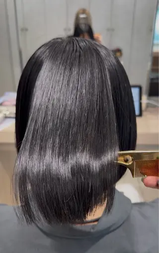 ミディアム カラー パーマ 巖本 真希のヘアスタイル