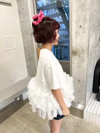 ショート カラー パーマ ボブ/パーマ 🐕🦺Nagiのヘアスタイル