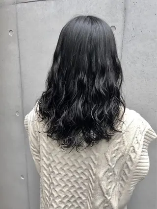 ミディアム カラー パーマ ボブパーマコテ巻き風 パーマNo1深江秀平のヘアスタイル