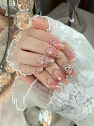 ネイル 24時まで❤︎韓国、 ワンホンネイルのネイルデザイン
