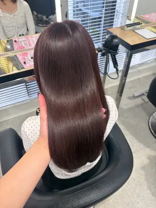ロング カラー 💗愛され暖色💗 ピンク/レッド💗のヘアスタイル