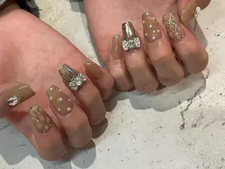 ネイル 韓国/ワンホン/長さ 出しつけ放題🎀のネイルデザイン