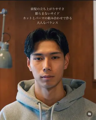 パーマ メンズ メンズショート タチカワユウキのヘアスタイル