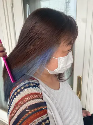 ロング カラー パーマ ヘアアレンジ 🫧赤み消し＊艶髪 nanami🫧のヘアスタイル