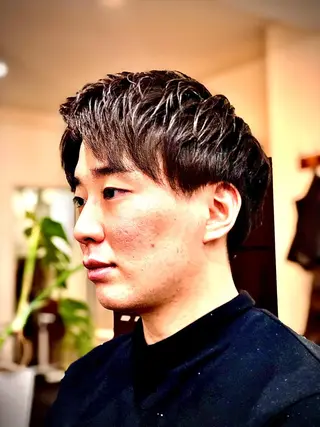 ショート カラー パーマ ヘアアレンジ メンズ men's特化　石井 貴章のヘアスタイル