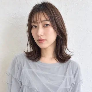 ミディアム カラー 銀座/モテ🤍垢抜け レイヤー/あさみのヘアスタイル
