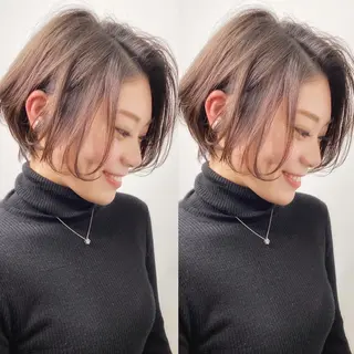 ショート カラー ヘアアレンジ ネイル マツエク・マツパ ボブ×縮毛矯正👑 心斎橋/高城涼也のヘアスタイル