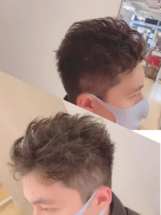 ショート カラー パーマ ヘアアレンジ メンズ 🔥メンズパーマ 特化 渡辺一翔のヘアスタイル