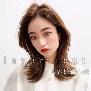 ミディアム カラー レイヤー専門家 ダブルカラー修のヘアスタイル